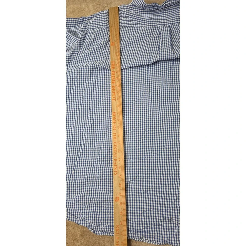 Polo Ralph Lauren Seersucker Shirt Men 4XB Big Blue Gingham Plaid Button Down